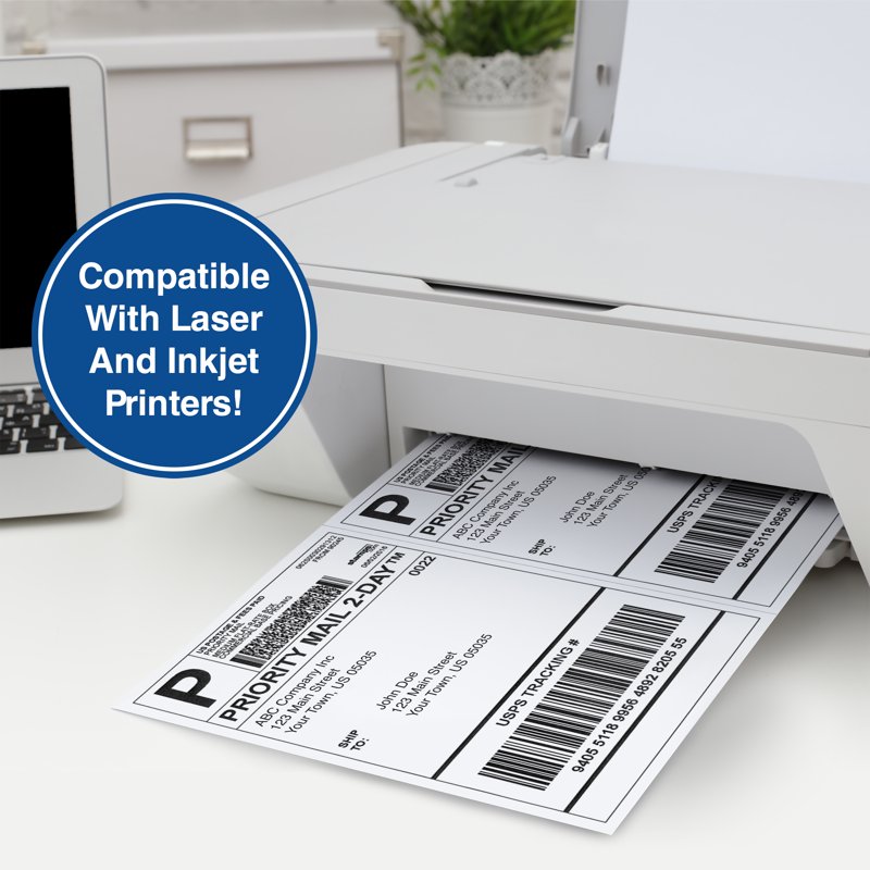 Half Sheet Perforated Printer Paper 8.5 x 11 White 2500 Sheets - Office Use