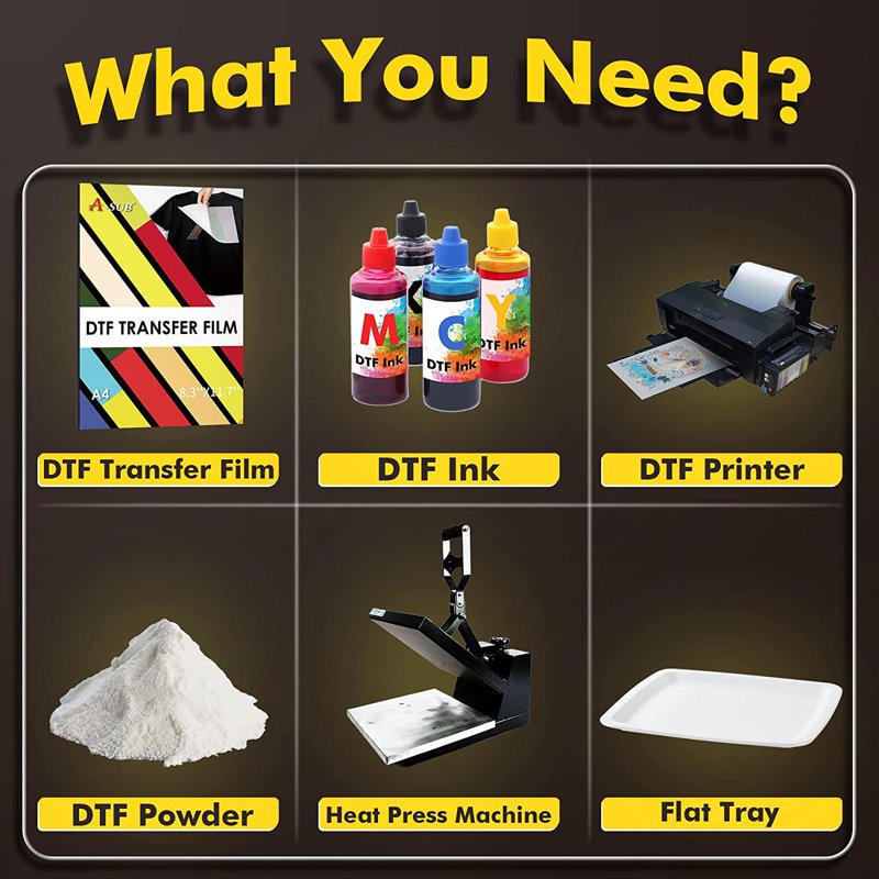 A-SUB DTF Film & Powder Set for Sublimation Printing - 2.2lb Powder & 30 A4 Sheets