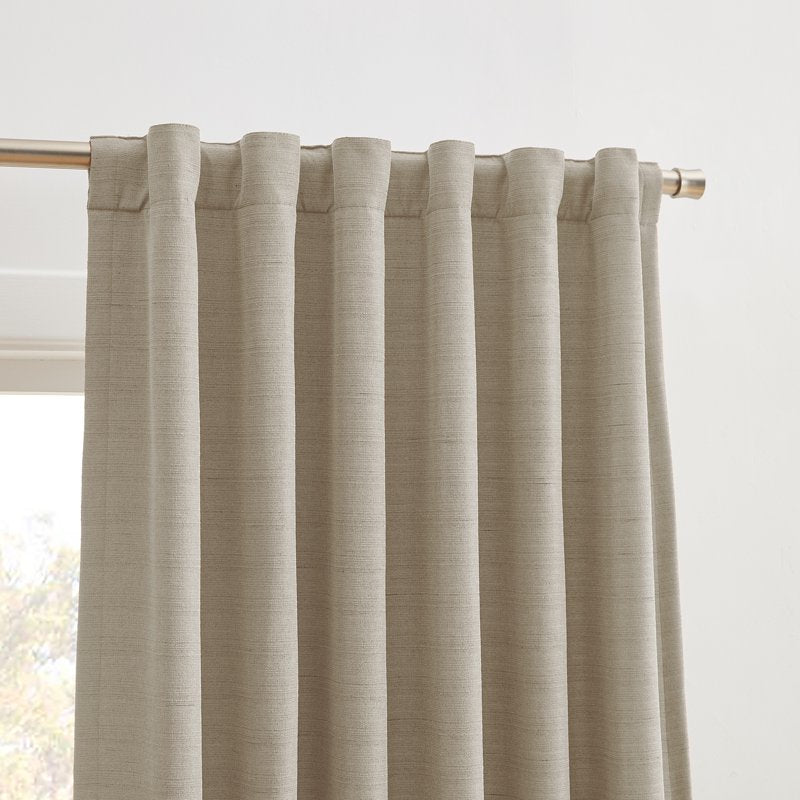 Blackout Linen Curtain Set 2 Panels - Light Blocking Thermal Insulated