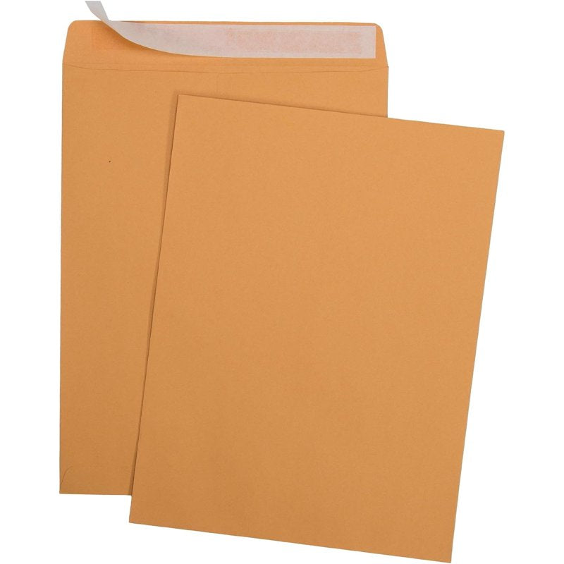Self-Seal Brown Kraft Catalog Envelopes 10x13 Inches - Security Mailing Pack