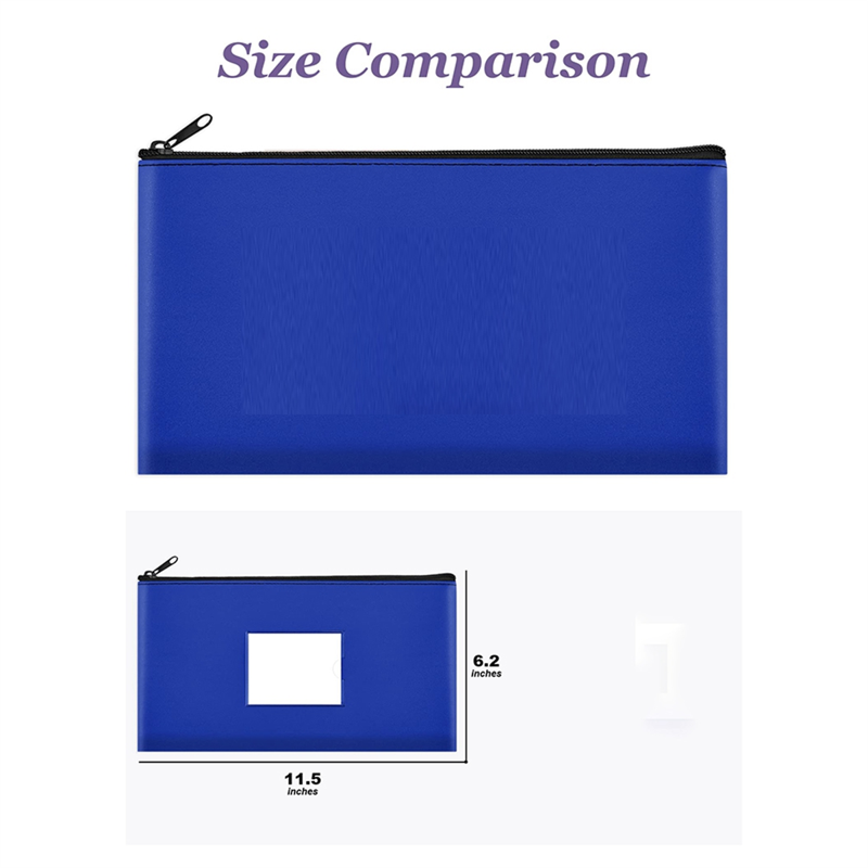 10-Pack Leather Money Deposit Bags with Zipper - Cash, Coins, Organizer