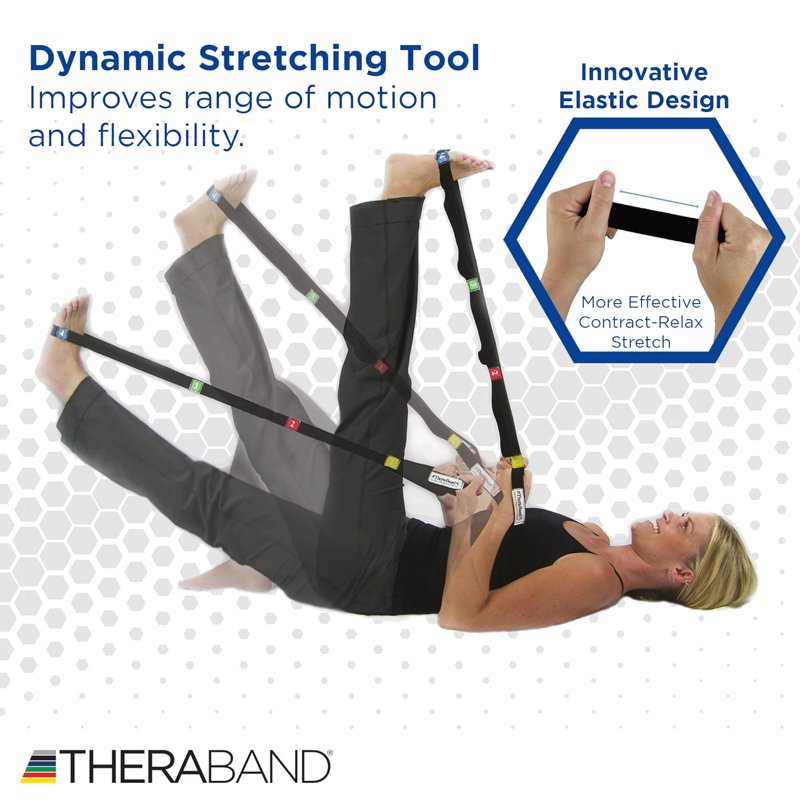Stretch Strap for Flexibility & Dynamic Stretching - 58 Inch Exercise Tool