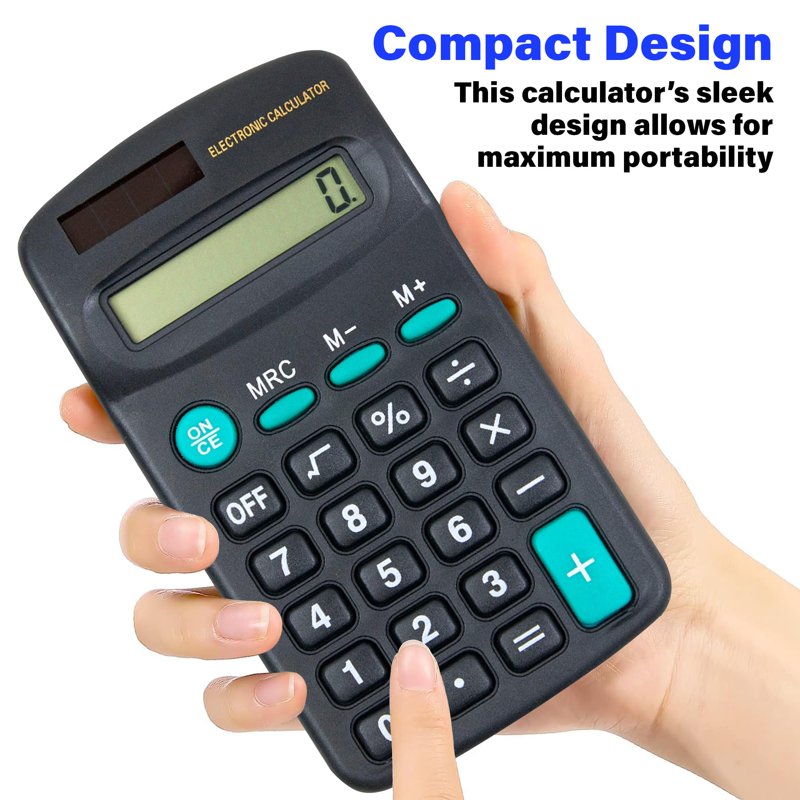 Bulk 100 Pocket Size Battery Calculators for Kids & Students - Basic Function