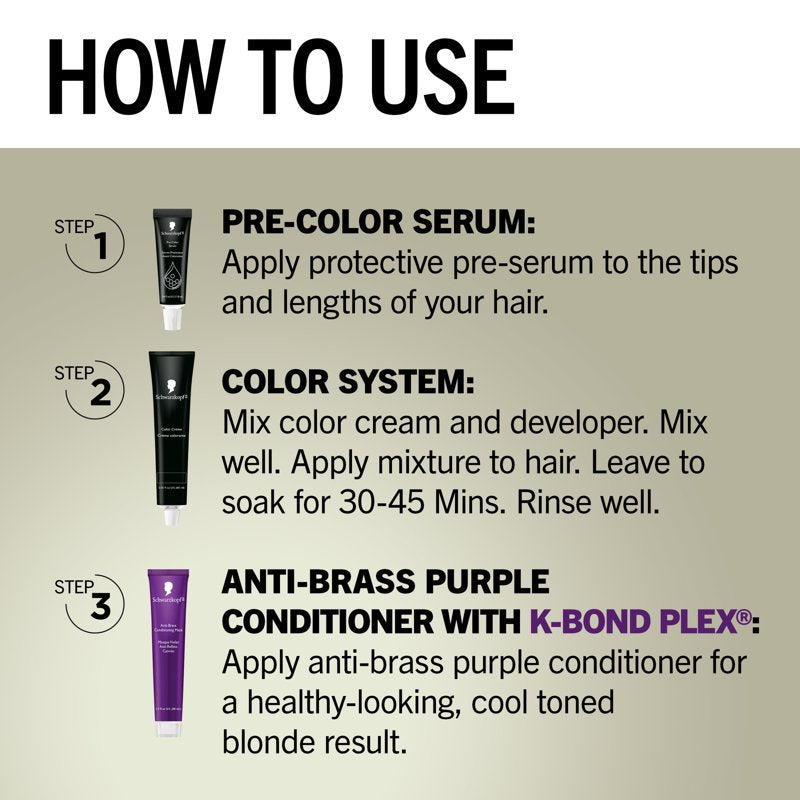 Permanent Hair Dye Kit - Blonde Shades with Keratin & Brightening Serum