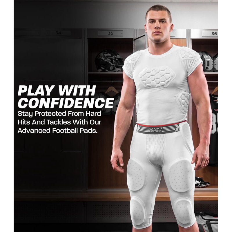 Adult Football Girdle with Protective Padding and Cup Pocket - Lightweight Compression Shorts