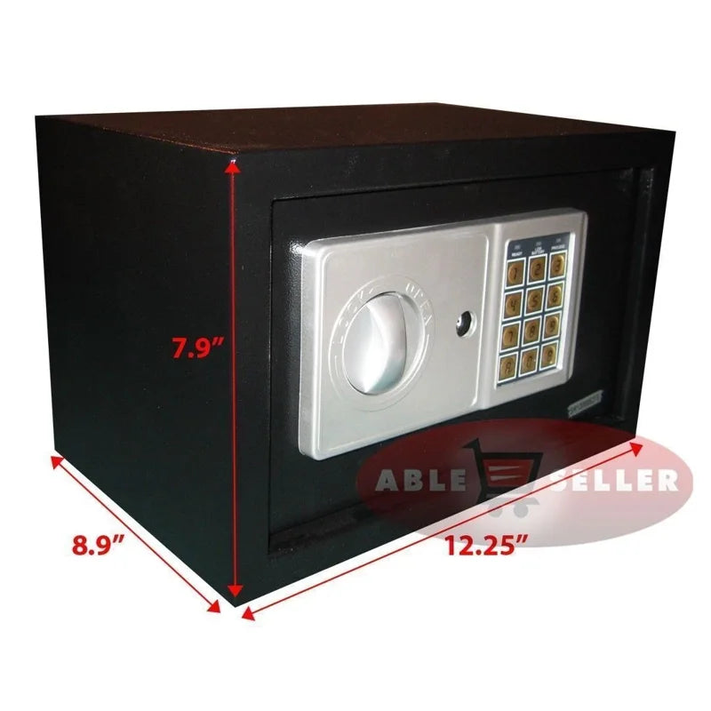 Digital Wall Safe Security Box for Jewelry Cash Guns - Black, Medium