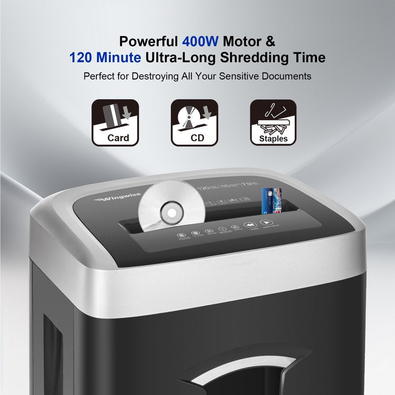 Paper Shredder 18 Sheets Cross Cut Security Level P-4 7.9 Gallon Bin Desktop