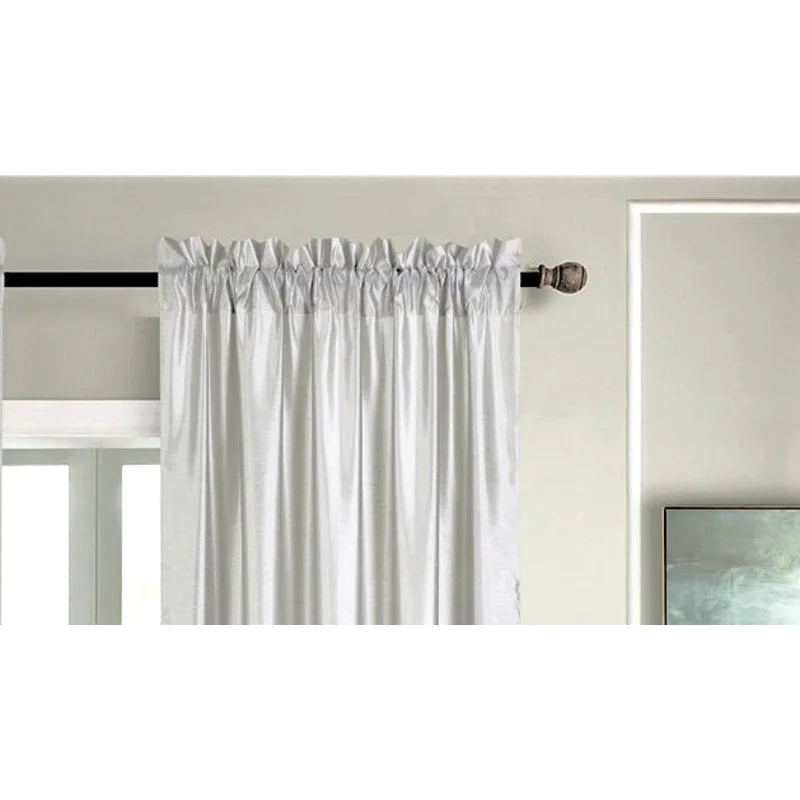 Semi-Sheer Faux Silk Window Curtains 2-Pack - Light Filtering & Privacy