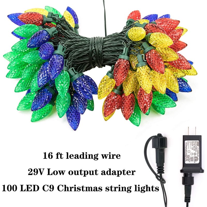 Indoor & Outdoor Waterproof LED Christmas String Lights - 81 ft Extension Corded Decor
