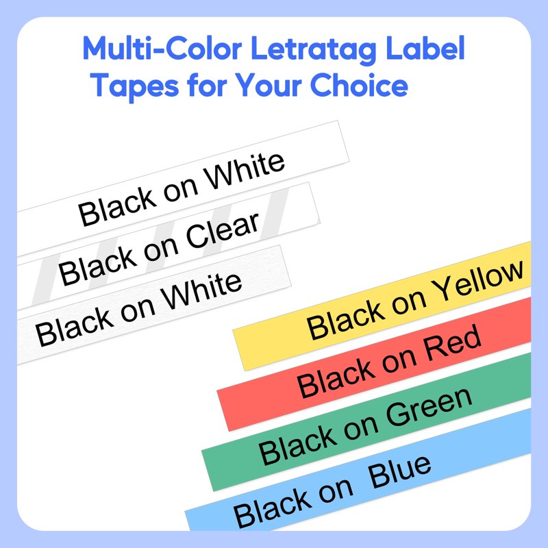 Printable Label Tape Refill Compatible with Dymo LetraTag 91331 12mm Black on White