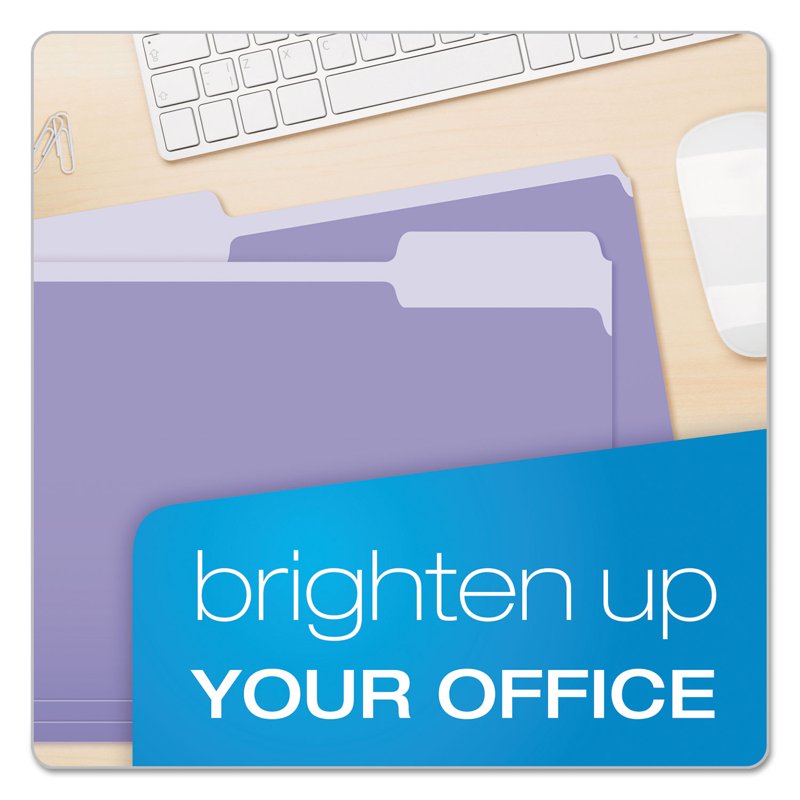 Lavender Two-Tone File Folders - Letter Size, 1/3 Cut Tabs, Pack of 100
