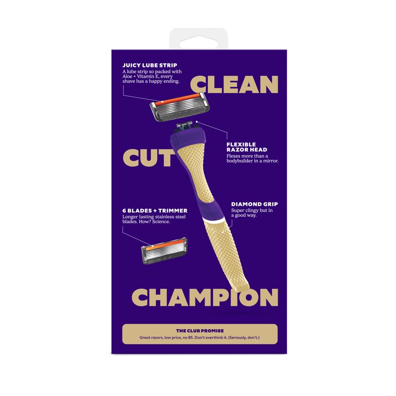 6-Blade Razor Starter Set with School Colors - Shaving Kit for Men