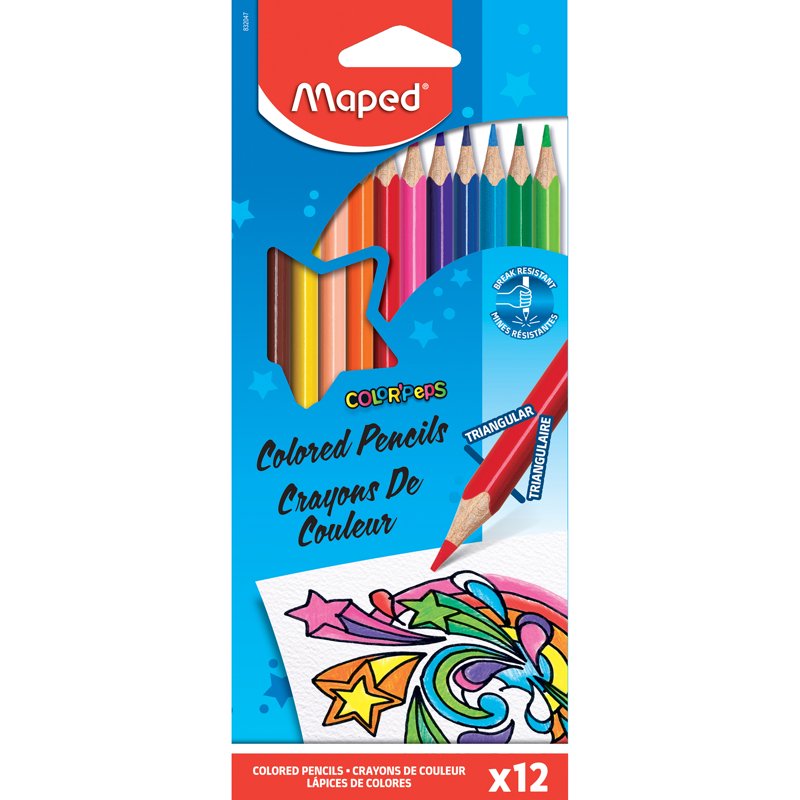 Triangular Colored Pencils Set - 144 Bright Vivid Art & Drawing Pencils