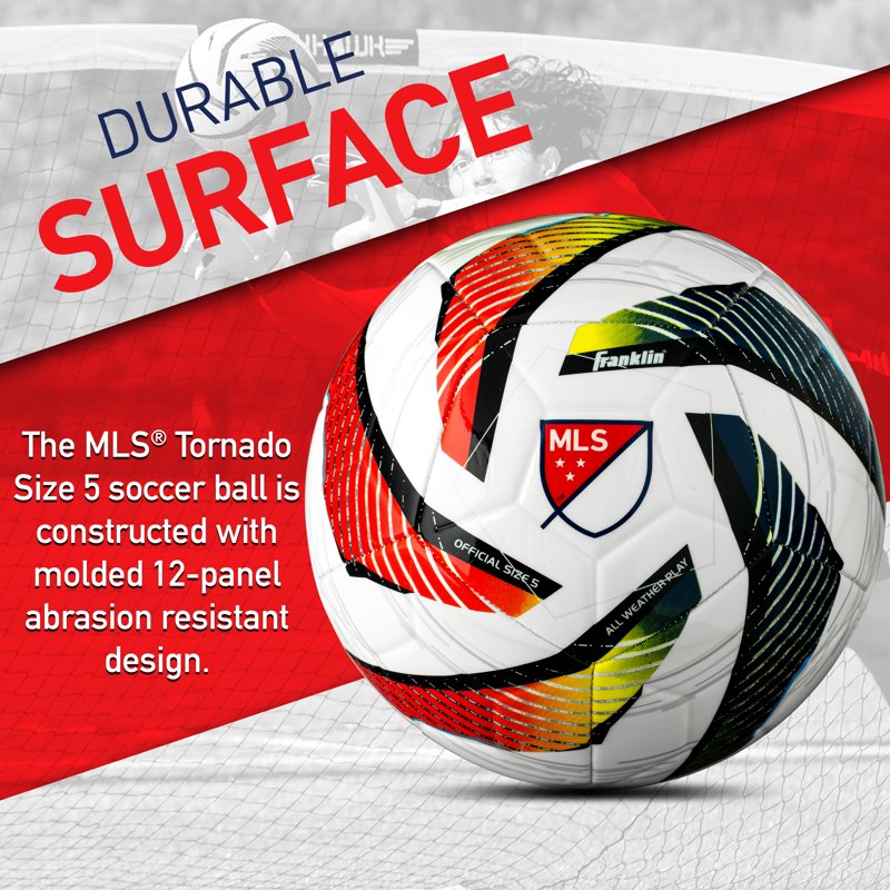 Franklin MLS Tornado Soccer Ball - Official Size 5, Soft Cover - Variation 5