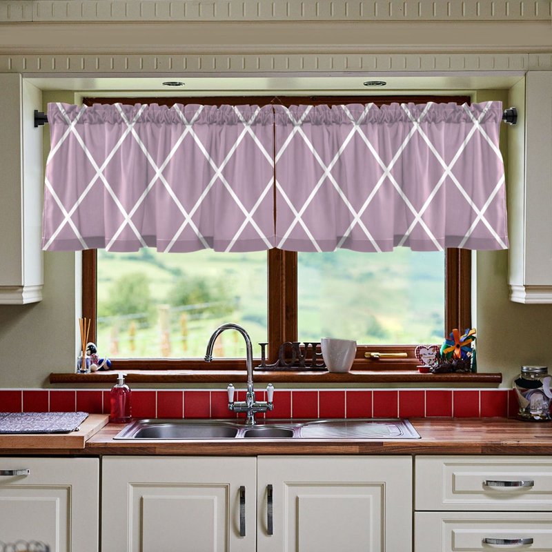 Light Filtering Window Curtain Panels Set - Privacy Sheer for Kitchen Bathroom