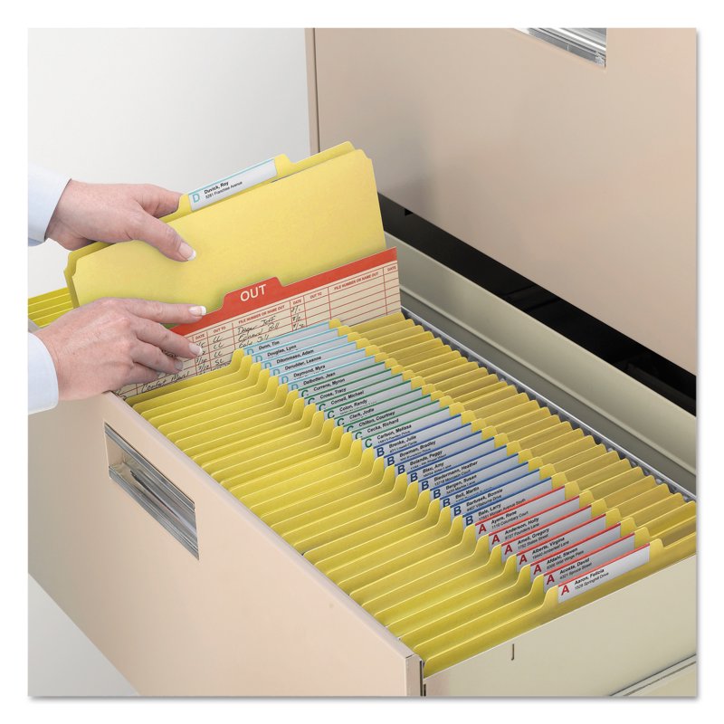 Legal Pressboard File Folders with Fasteners - Yellow 10-Pack