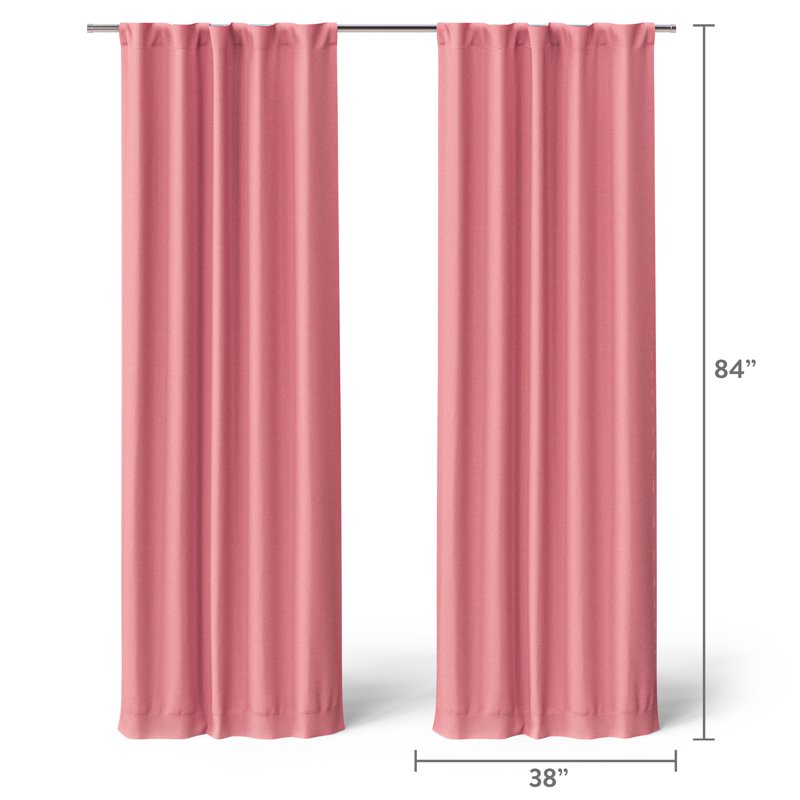 Kids Blackout Curtain Panel Pair - Room Darkening, Rod Pocket & Tabs, 30x84 inches