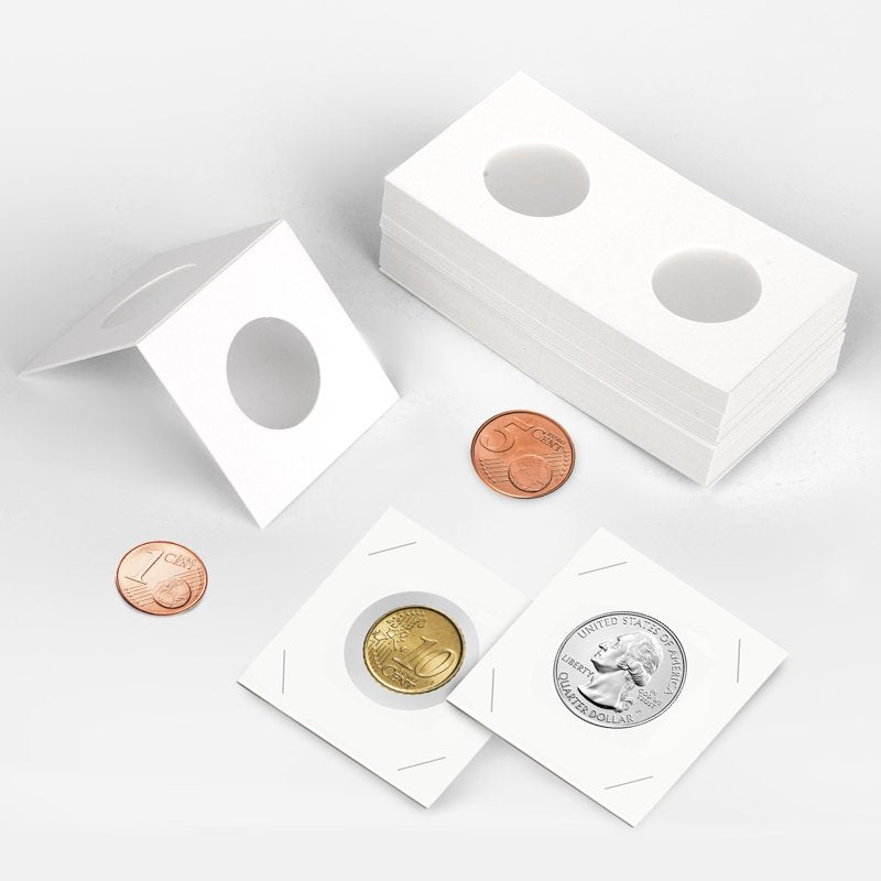 200pcs Cardboard Coin Holders 2x2 Inch for Coin Collecting & Display
