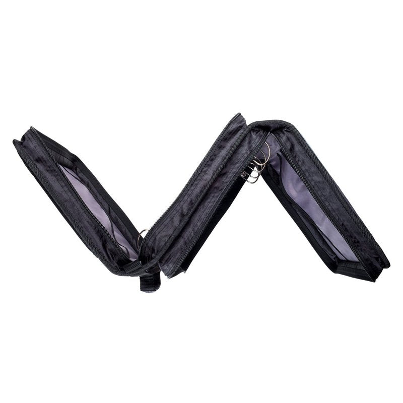 Dual D-Ring Zipper Binder 3 Inch Capacity Organizer for Documents - Black