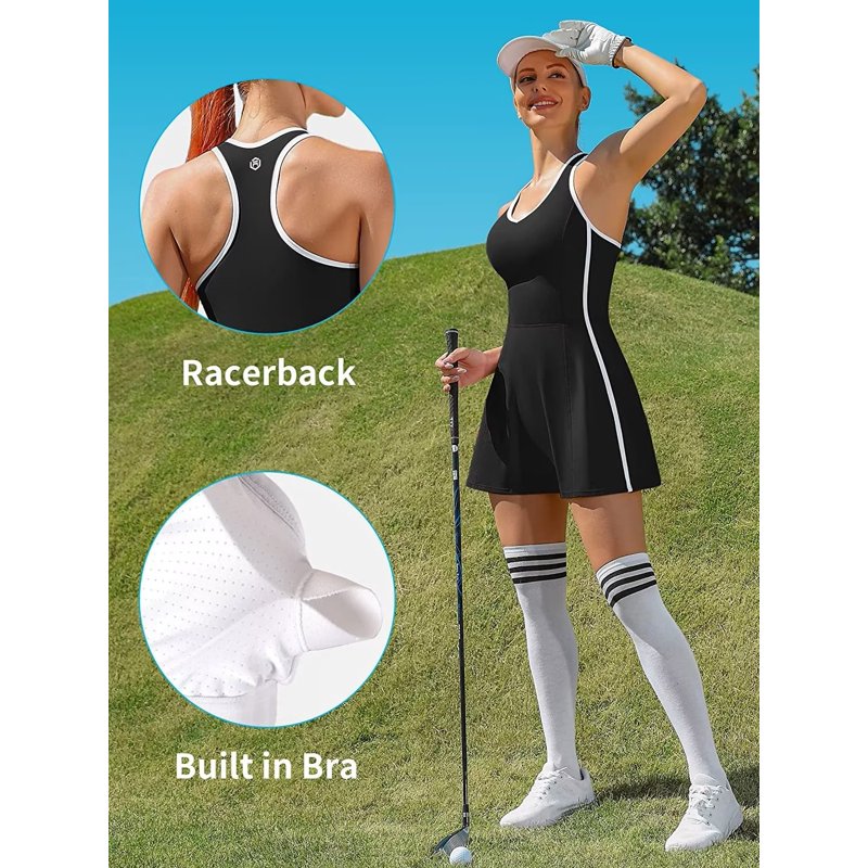 Women’s Tennis Dress with Built-in Bra & Pockets | Athletic Sportswear