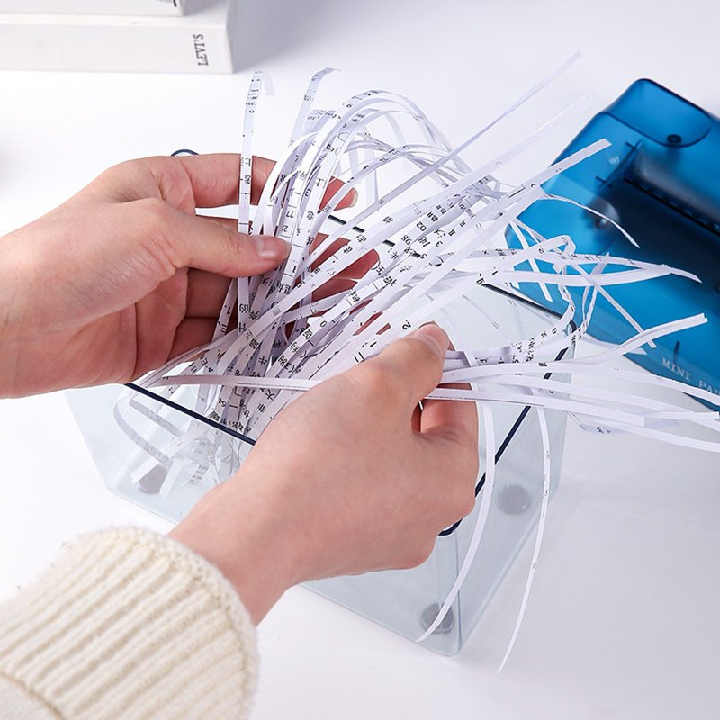Mini Manual Paper Shredder for Office and Home Desktop A6 Compact Hand Operated