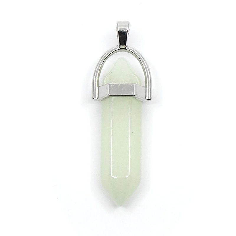 Glow in The Dark Green Glass Dagger Pendant for Jewelry Making - Unisex Adult