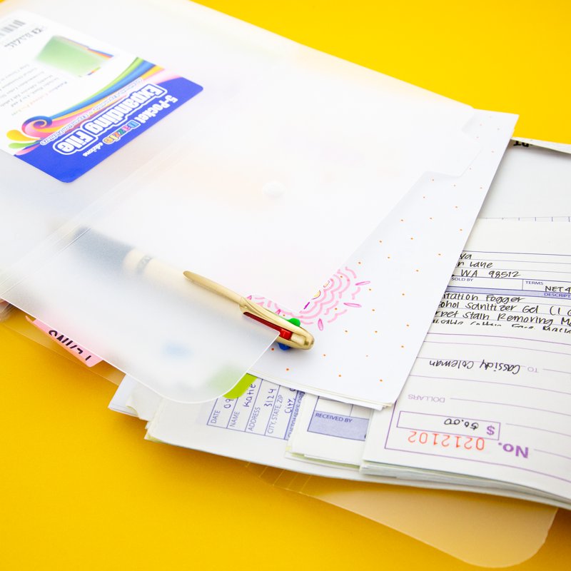 BAZIC 5-Pocket Poly Expanding File, Letter Size - 12-Pack