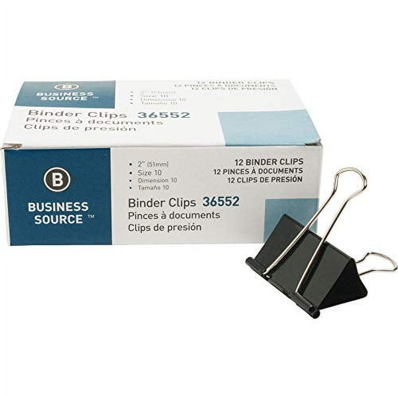 Heavy Duty Binder Clips Black 12 Pack Office & School Supplies