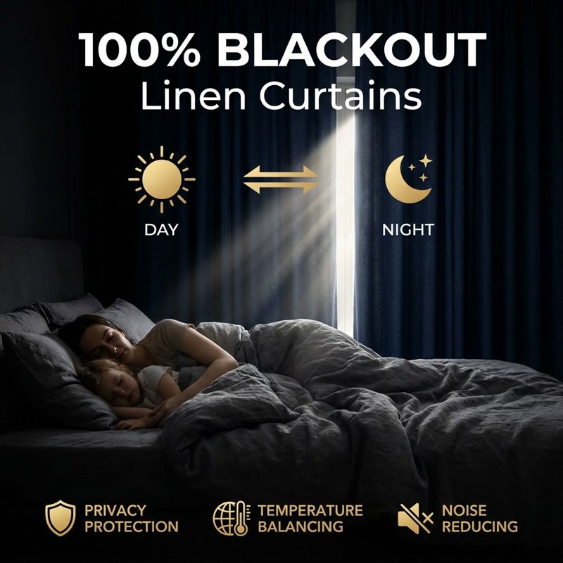 Blackout Window Curtains 2 Panels Thermal Insulated Room Darkening Drapes