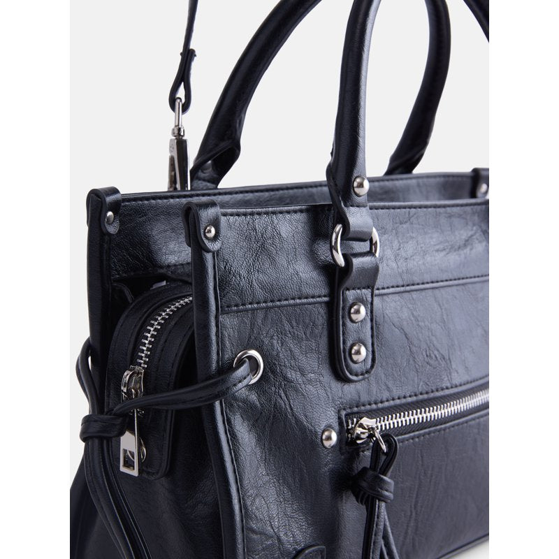 Women's Fashion Square Tote Bag - Structured, Spacious & Removable Strap