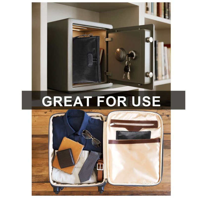 Fireproof Waterproof Document Bag with Lock for Cash, Phones & Keys