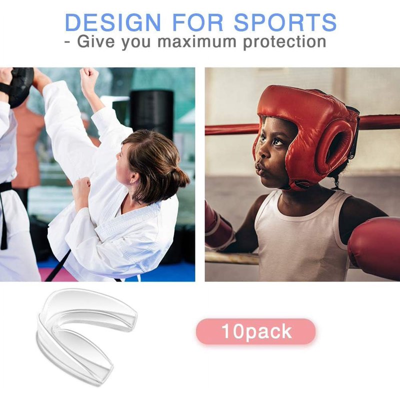 Mouth Guard Sports Pack - 4 Moldable Athletic Dental Protectors for Youth & Adults