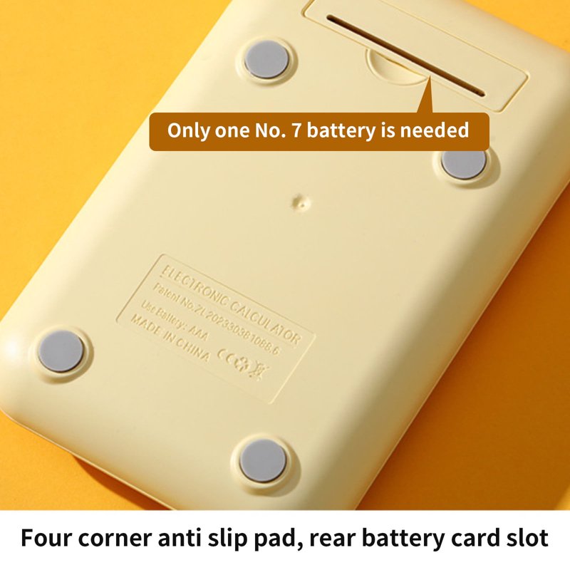 Colorful Candy Desktop Calculator - 10-Digit, 4 Function with Large Keys (Yellow)