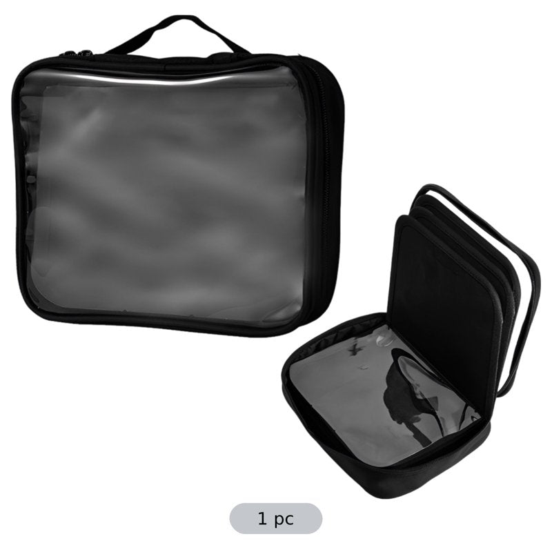 Black Enamel Pin Display Bag with Felt Pages - Portable Brooch Organizer with Zipper