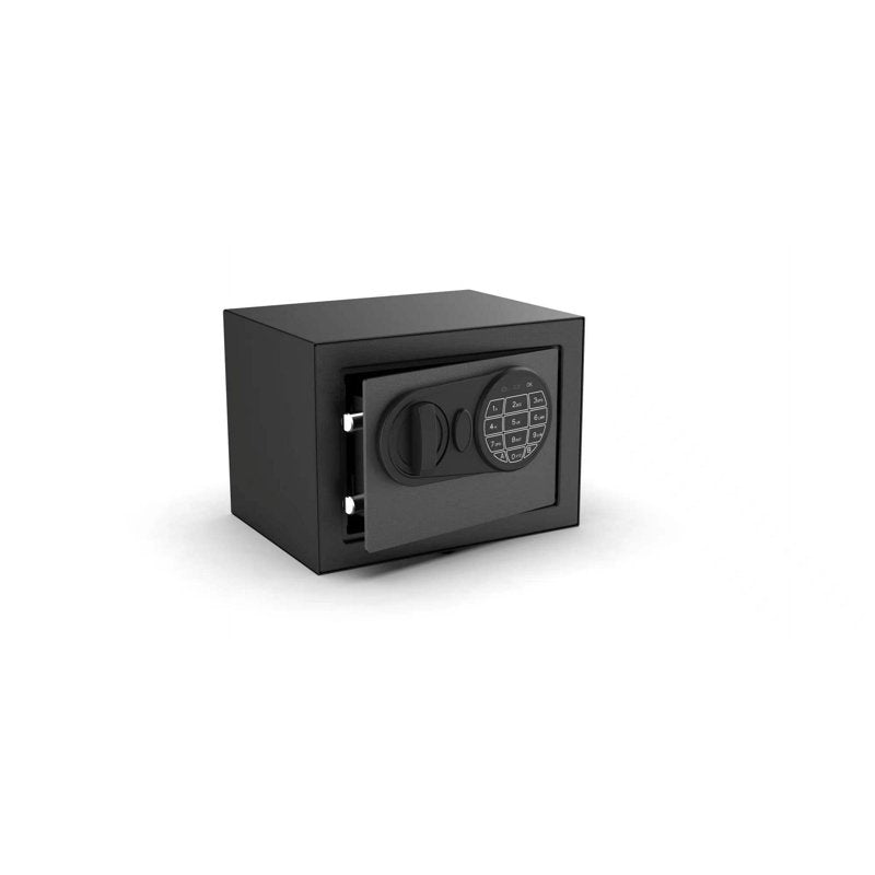 Small Digital Safe with Electronic Lock & Backup Keys, Steel Security Box - Black Model 17SCM