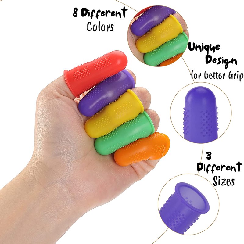 Assorted Silicone Finger Protectors Pack - 24 Count for Crafting & Safety