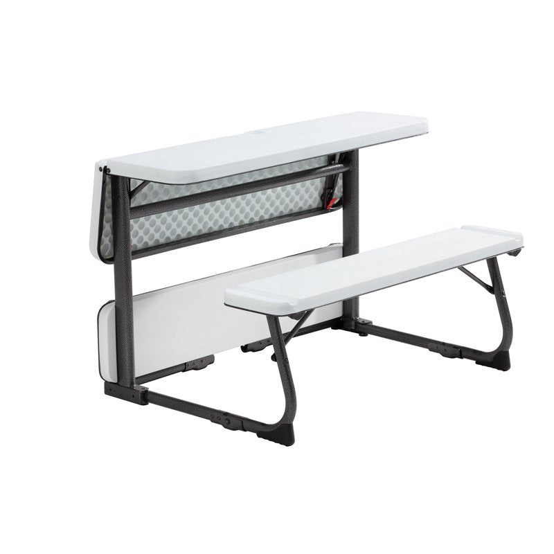 Kids Folding Activity Table and Bench Set - White, 3-8 Years
