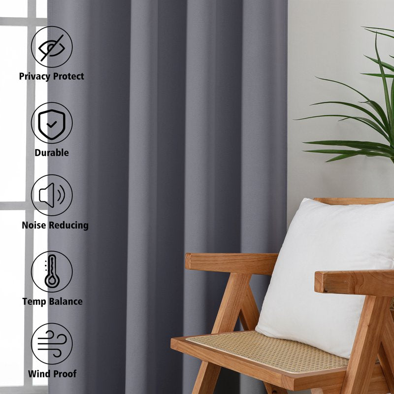 Blackout Curtain Panels for Floor-to-Ceiling Windows Thermal Insulated Room Darkening Drapes