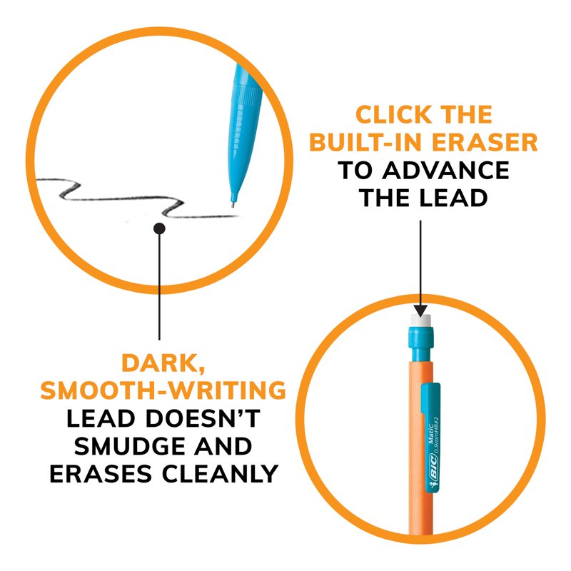 Mechanical Pencils 0.9mm - Pack of 24, Break-Resistant Lead for Students and Teachers