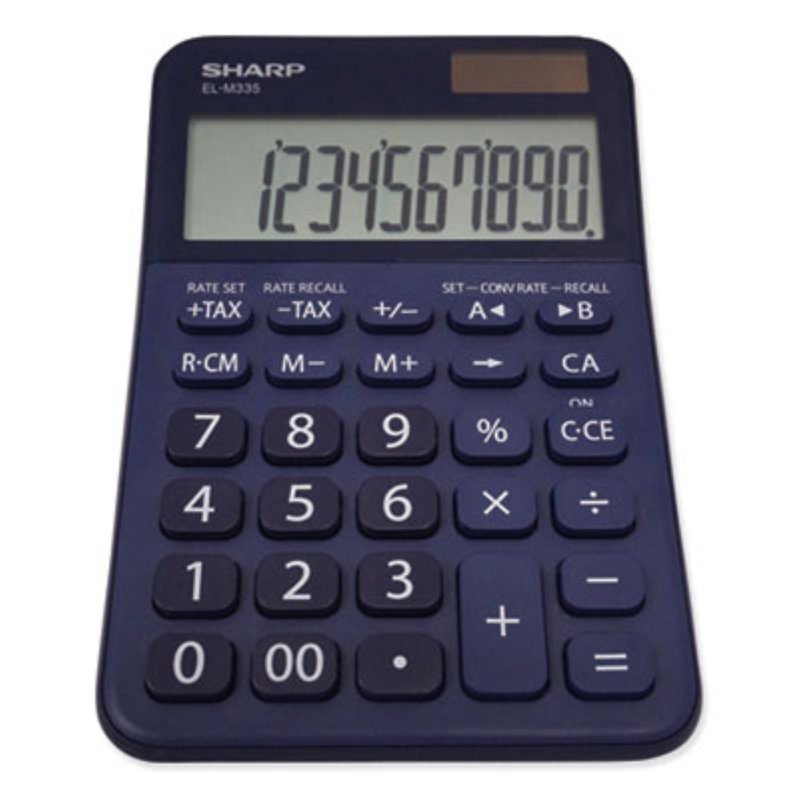 10 Digit Blue Desktop Calculator with Currency & Tax Functions