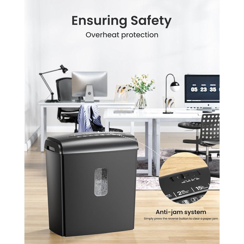 High-Security Micro-Cut Paper Shredder with Credit Card and Staple Shredding for Home Office