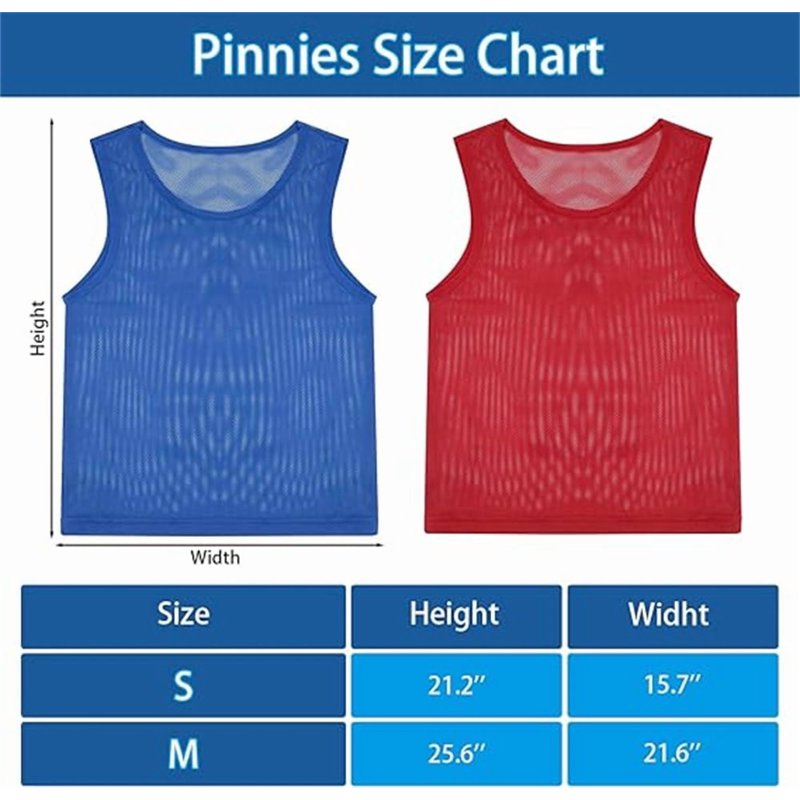 Youth & Kids Sports Team Pinnies - Mesh Practice Vests for Football, Basketball, Soccer, and More