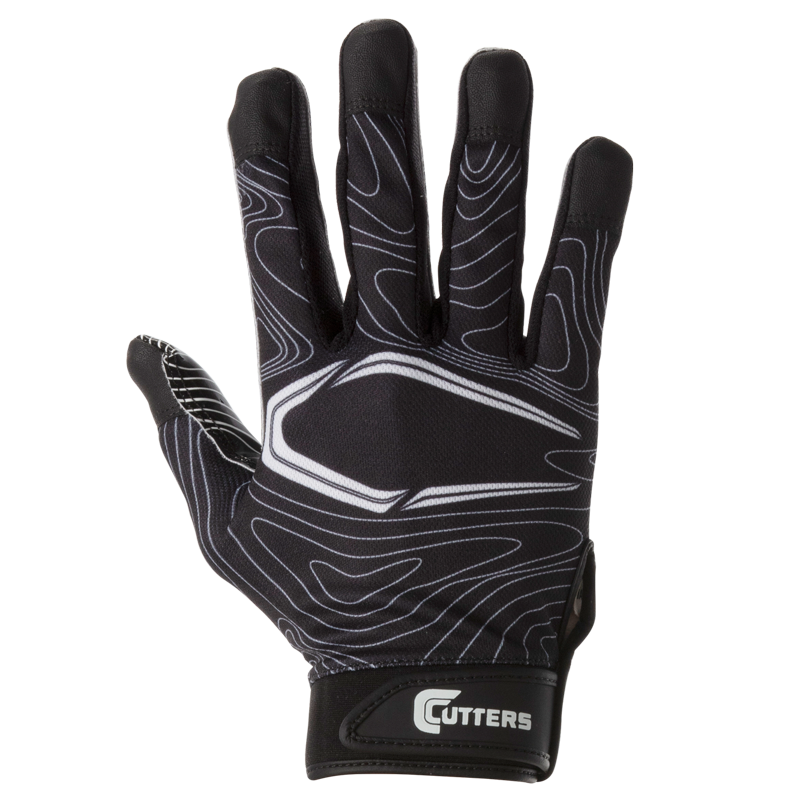 Youth Football Receiver Gloves Black L/XL Performance Grip