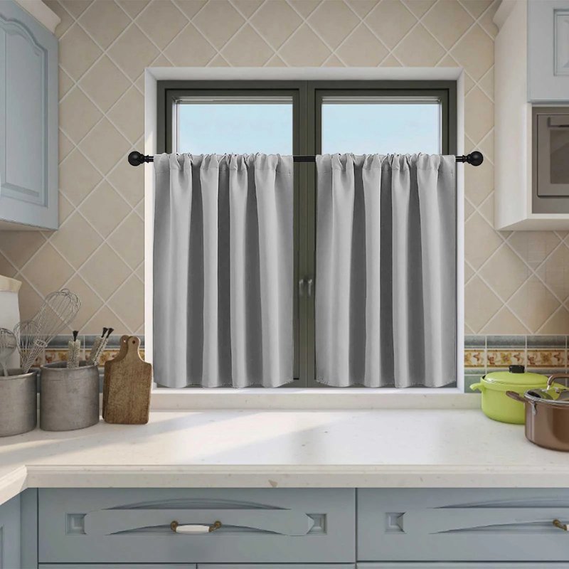 Blackout Window Curtains for Privacy - Short Half-Door Drapes for Bedroom and Kitchen