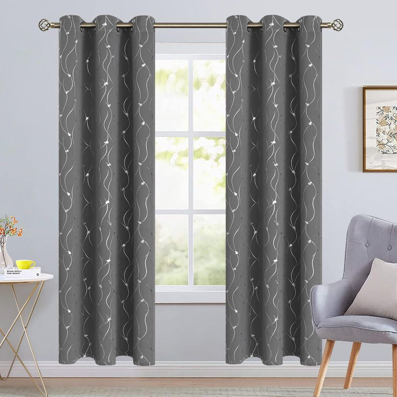 Blackout Curtain Set 84 Inch Length Room Darkening Grommet Thermal Insulated Window Drapes