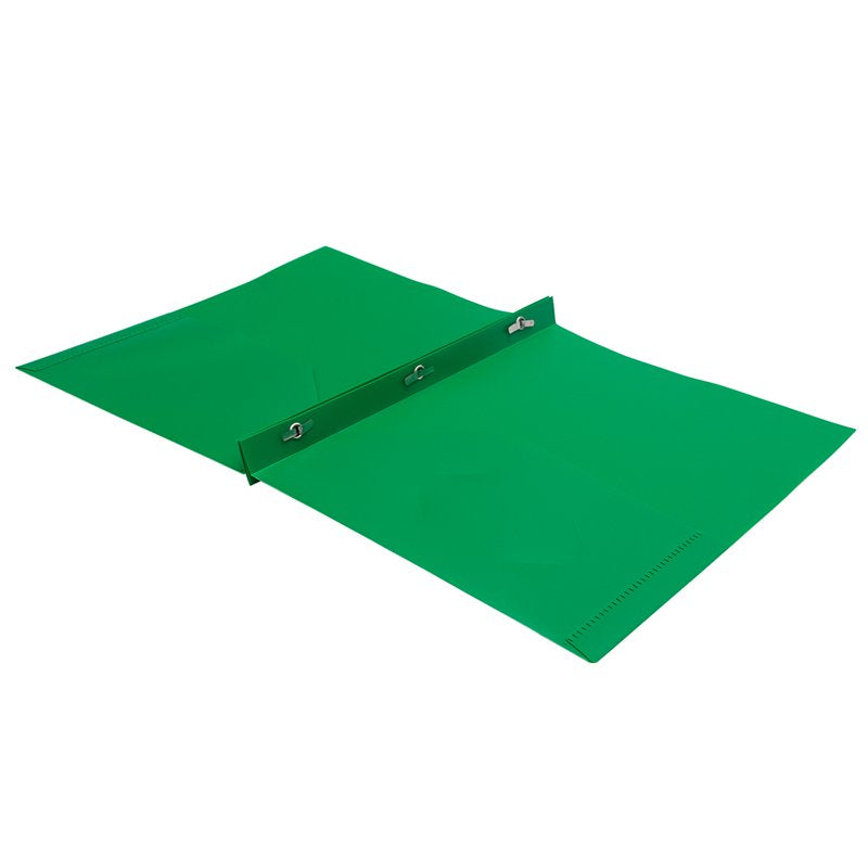 2-Pocket Plastic File Folders with Metal Prongs - Green, 6 Pack