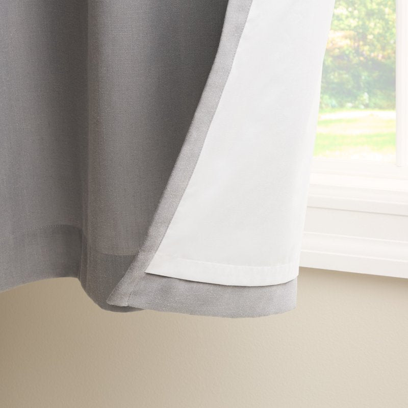 Indoor Blackout Linen-Texture Curtains 2-Pack for Energy Efficiency & Privacy