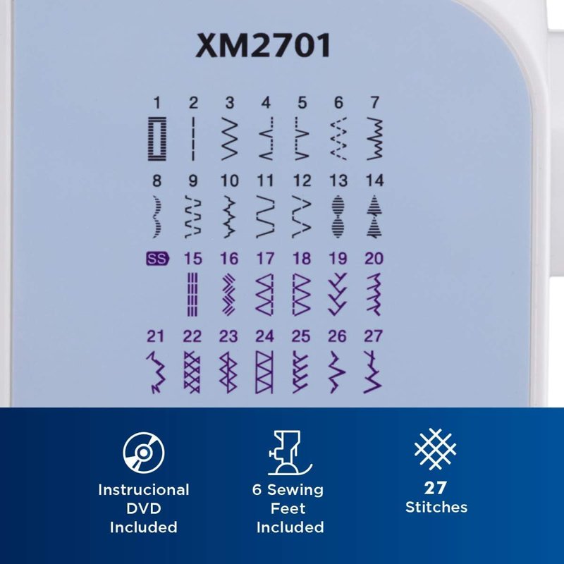 Brother XM2701 Sewing Machine with Thread Bundle and Accessories