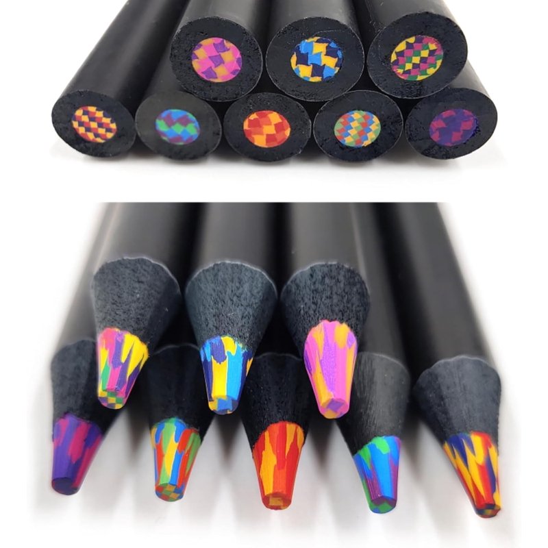 Rainbow Colored Pencils Set for Kids & Adults - 8 Jumbo Art Pencils