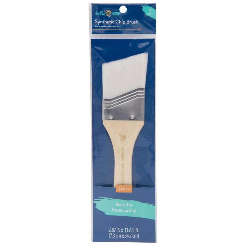 Craft Paint Brush Set - 6 Pack Angled Synthetic Brushes for Art & Hobby